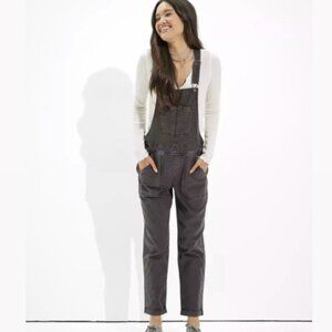 American Eagle Faded Black Denim TomGirl Jean Overalls XL